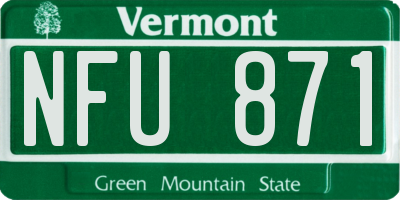 VT license plate NFU871