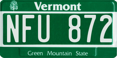 VT license plate NFU872