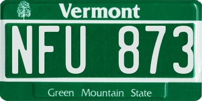 VT license plate NFU873