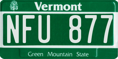 VT license plate NFU877