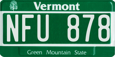 VT license plate NFU878