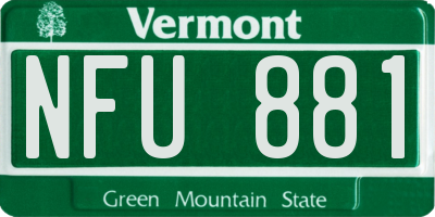 VT license plate NFU881