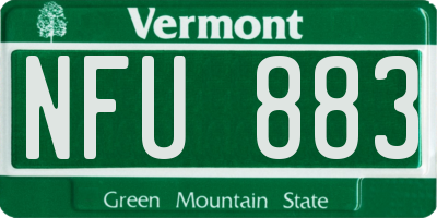 VT license plate NFU883