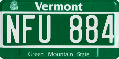 VT license plate NFU884