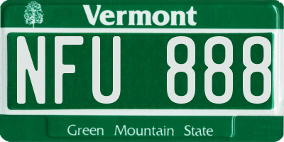 VT license plate NFU888