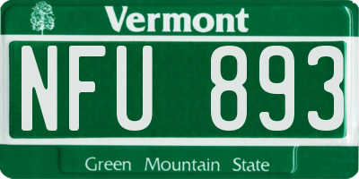 VT license plate NFU893