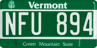 VT license plate NFU894