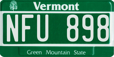 VT license plate NFU898