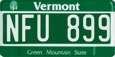 VT license plate NFU899