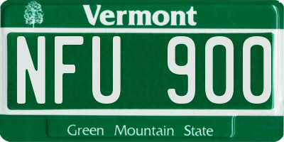 VT license plate NFU900