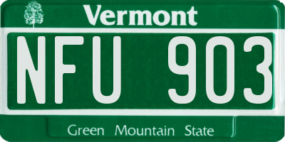 VT license plate NFU903