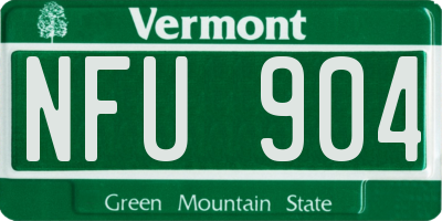 VT license plate NFU904