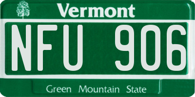 VT license plate NFU906