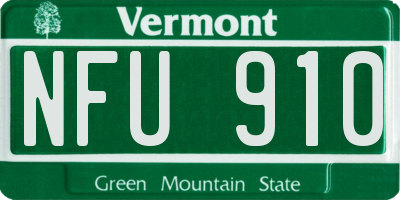 VT license plate NFU910