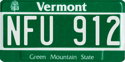 VT license plate NFU912