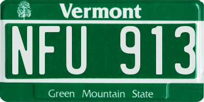 VT license plate NFU913