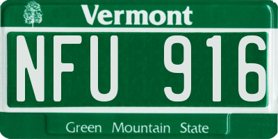VT license plate NFU916