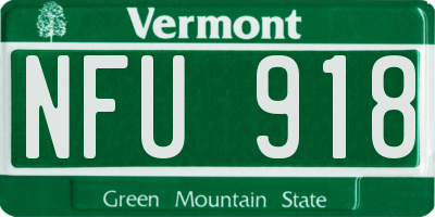 VT license plate NFU918