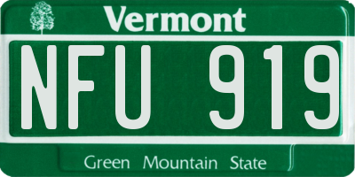VT license plate NFU919