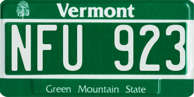 VT license plate NFU923