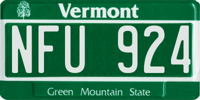 VT license plate NFU924