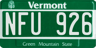 VT license plate NFU926