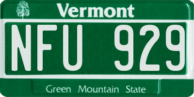 VT license plate NFU929
