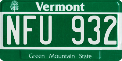 VT license plate NFU932