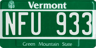VT license plate NFU933