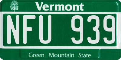 VT license plate NFU939