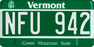 VT license plate NFU942