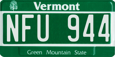 VT license plate NFU944
