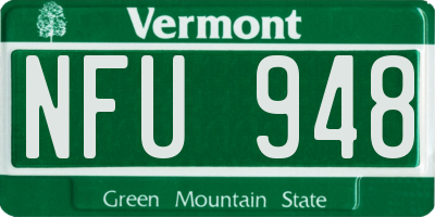 VT license plate NFU948