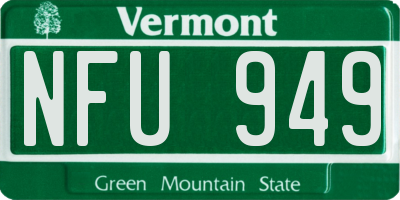 VT license plate NFU949