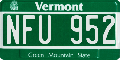VT license plate NFU952