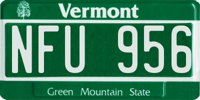 VT license plate NFU956