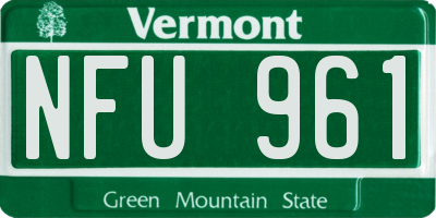 VT license plate NFU961