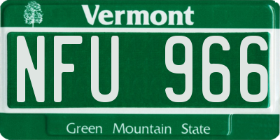 VT license plate NFU966