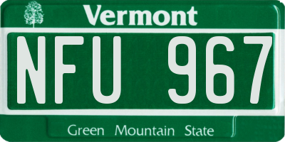 VT license plate NFU967