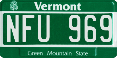 VT license plate NFU969