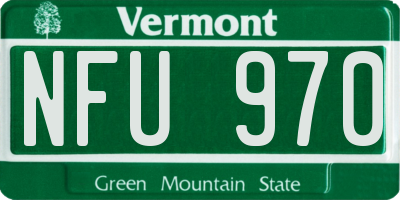 VT license plate NFU970