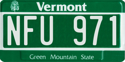 VT license plate NFU971