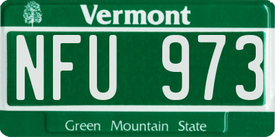VT license plate NFU973