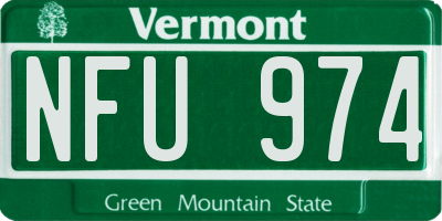 VT license plate NFU974