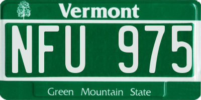 VT license plate NFU975