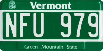 VT license plate NFU979