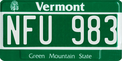 VT license plate NFU983