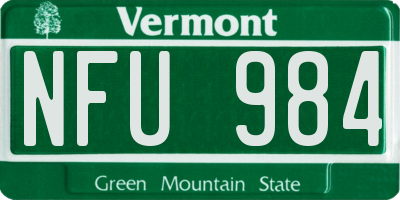 VT license plate NFU984