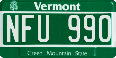 VT license plate NFU990