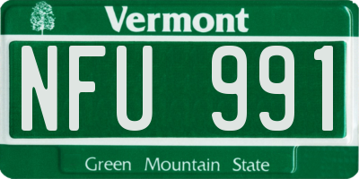 VT license plate NFU991